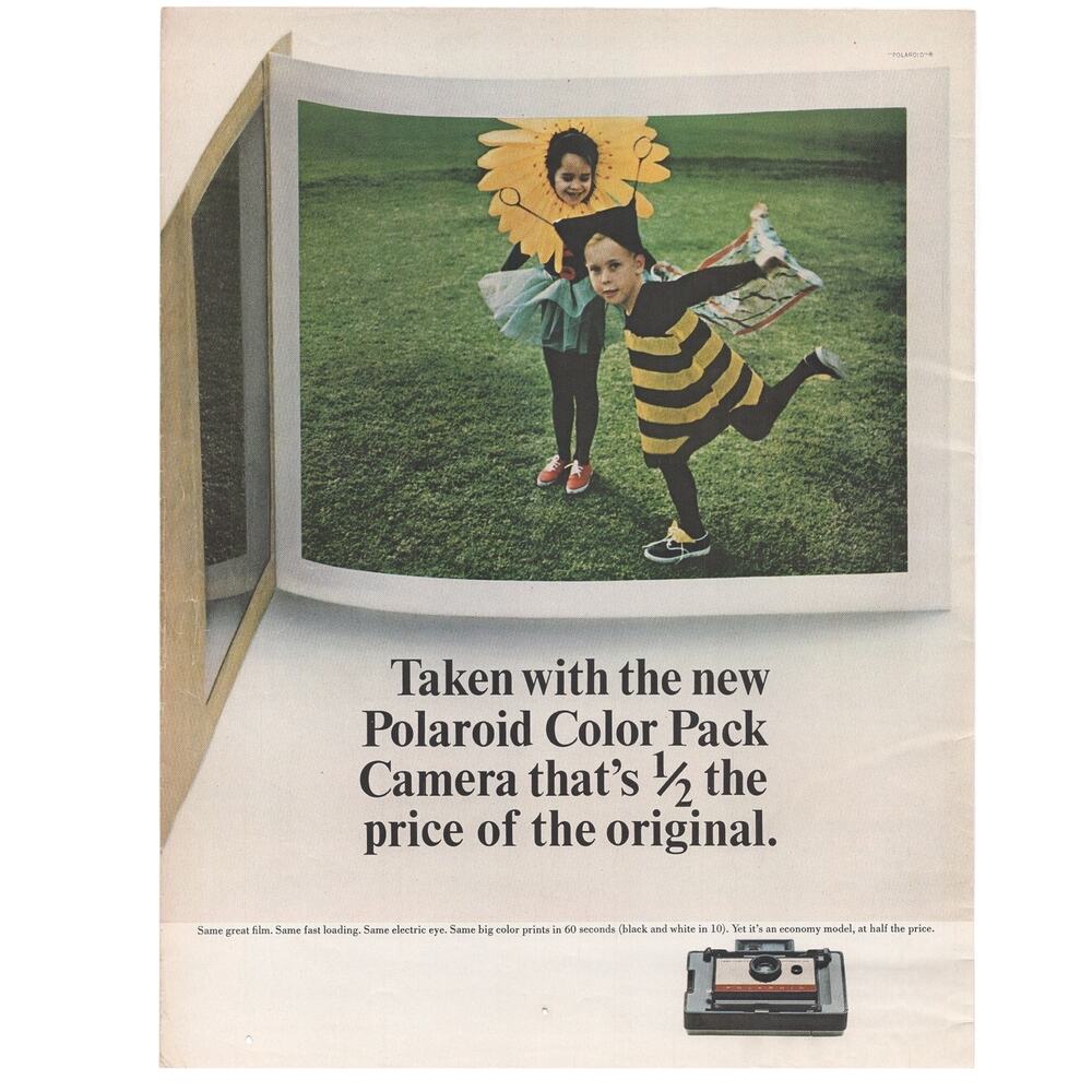Polaroid Color Pack Camera Magazine Advertisement 1965 Photography Kids Vintage
